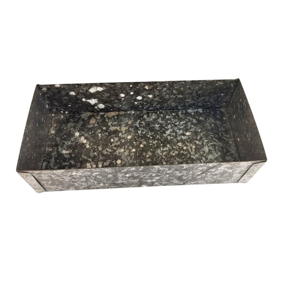 Galvanized Metal Rectangular Planter Or Storage Box 15"x6.75"x4" Sturdy & Versat - Picture 1 of 14